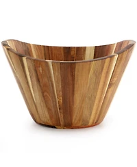 MegaChef Acacia Wood Salad Bowl with Serving Utensils