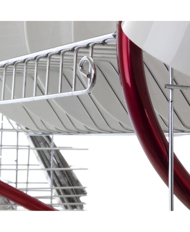 MegaChef 16 Inch Two Shelf Iron Wire Dish Rack in