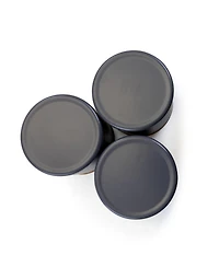 MegaChef Bamboo Kitchen Countertop 4 Piece Metal Bread Basket and Canister Set in Gray with Lids