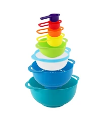 MegaChef Multipurpose Stackable Mixing Bowl and Measuring Cup Set