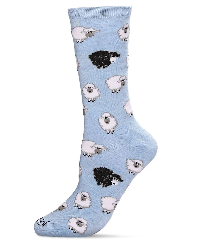 MeMoi Women's Bah Bah Crew Socks