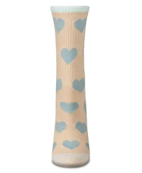MeMoi Women's Radiate Love Glitter Heart Crew Socks