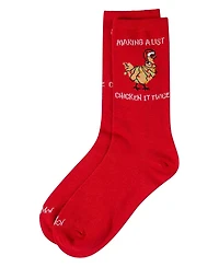 MeMoi Women's "Chicken It Twice" Christmas Holiday Novelty Crew Sock