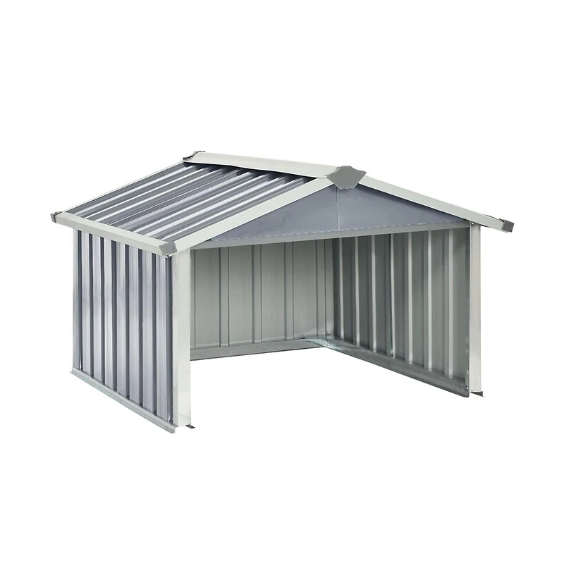vidaXL Garden Shed Grey Galvanized steel Standard Durable Garden Shed