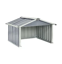 vidaXL Garden Shed Grey Galvanized steel Standard Durable Garden Shed
