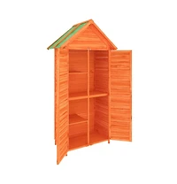 vidaXL Garden Tool Shed Brown Solid pine wood 35.0x20.7x68.9 in