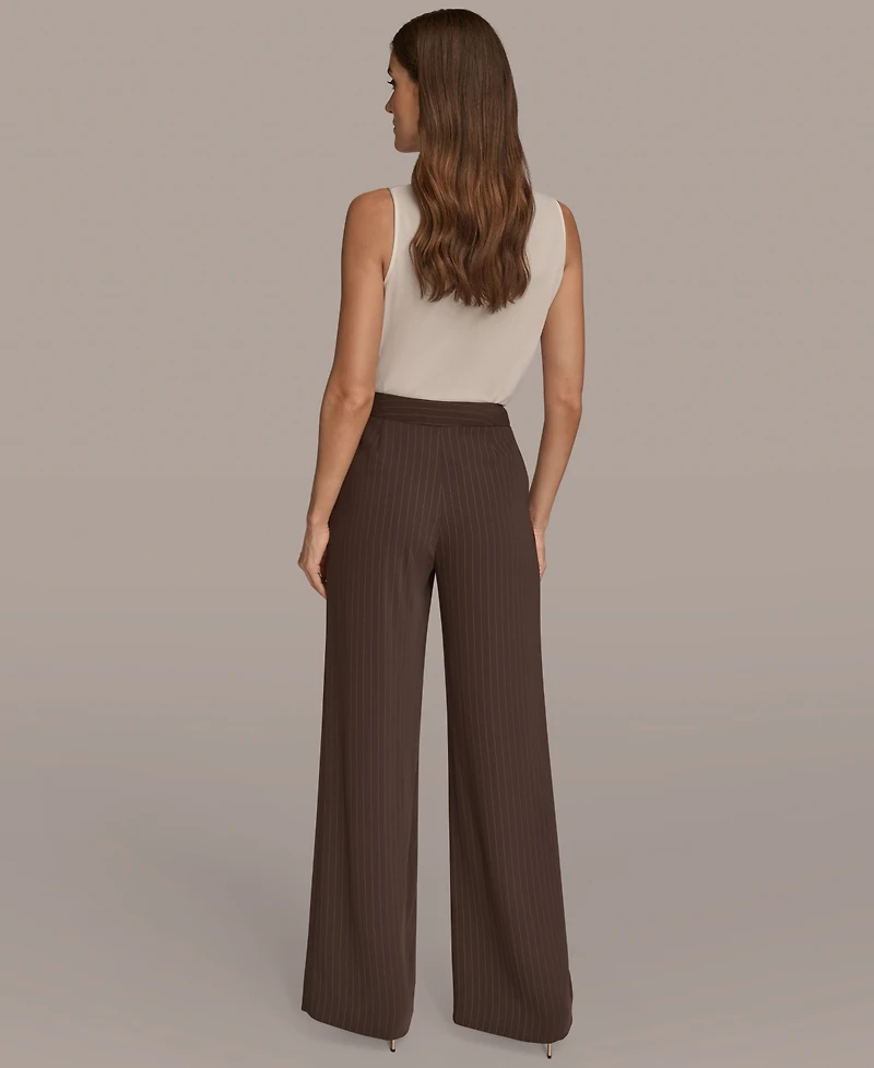 Donna Karan New York Women's Pinstripe Wide Leg Pants