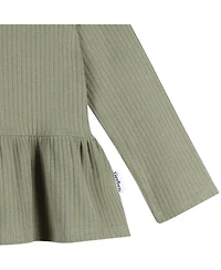 Gerber Toddler Girls 3-Pack Long Sleeve Shirts, Green/Pink/Coral, 4T