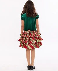 Bonnie Jean Girls 7-16 Short Sleeve Tiered Plaid Dress