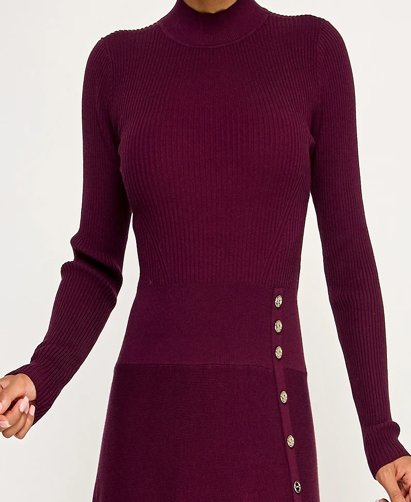Invitee Women's Long Sleeve Fit & Flare Sweater Dress