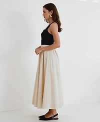 Modenaire Women's Two-Tone Halter Maxi Dress