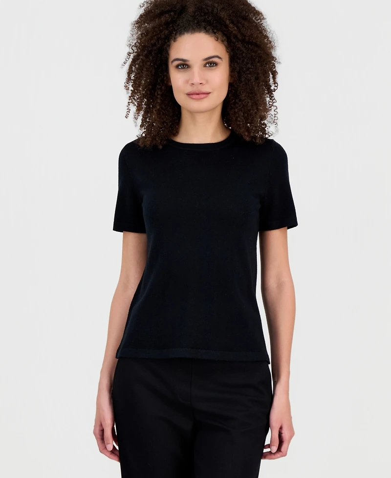 Anne Klein Women's Merino Wool Short-Sleeve Sweater
