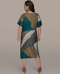 Donna Karan New York Plus Boat Neck Scuba Dress