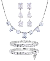 Guess 3-Pc. Cubic Zirconia Gold-Tone Necklace, Earrings, and Bracelet Gift Set