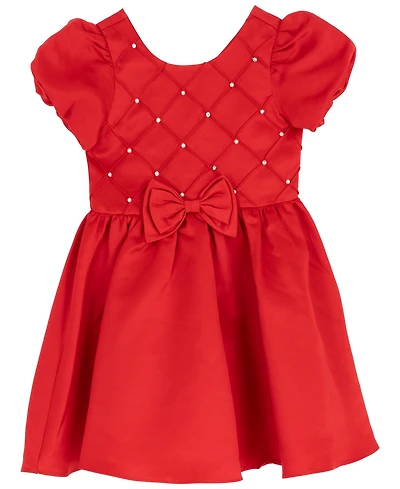 Rare Editions Girls 2T-6X Embellished Short Sleeve Dress