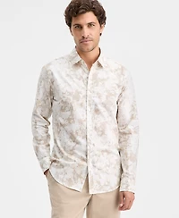 Alfani Men's Long-Sleeve Layered Botanical Shirt, Macy's Exclusive