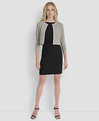 Dkny Women's 3/4-Sleeve Button Front Shrug Jacket