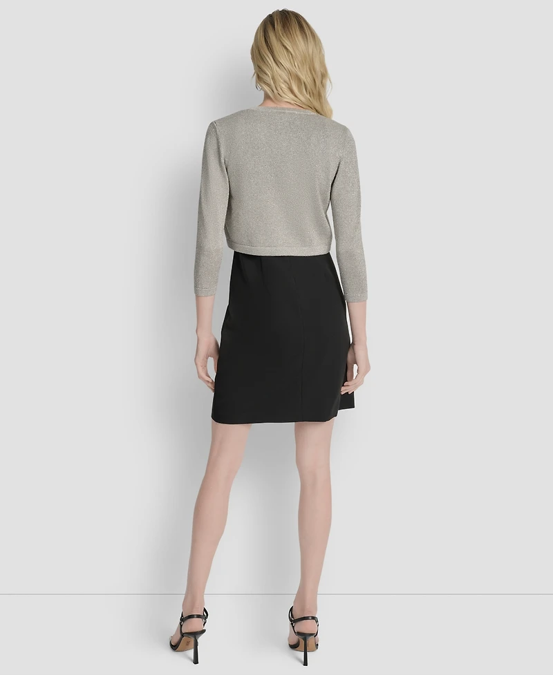 Dkny Women's 3/4-Sleeve Button Front Shrug Jacket