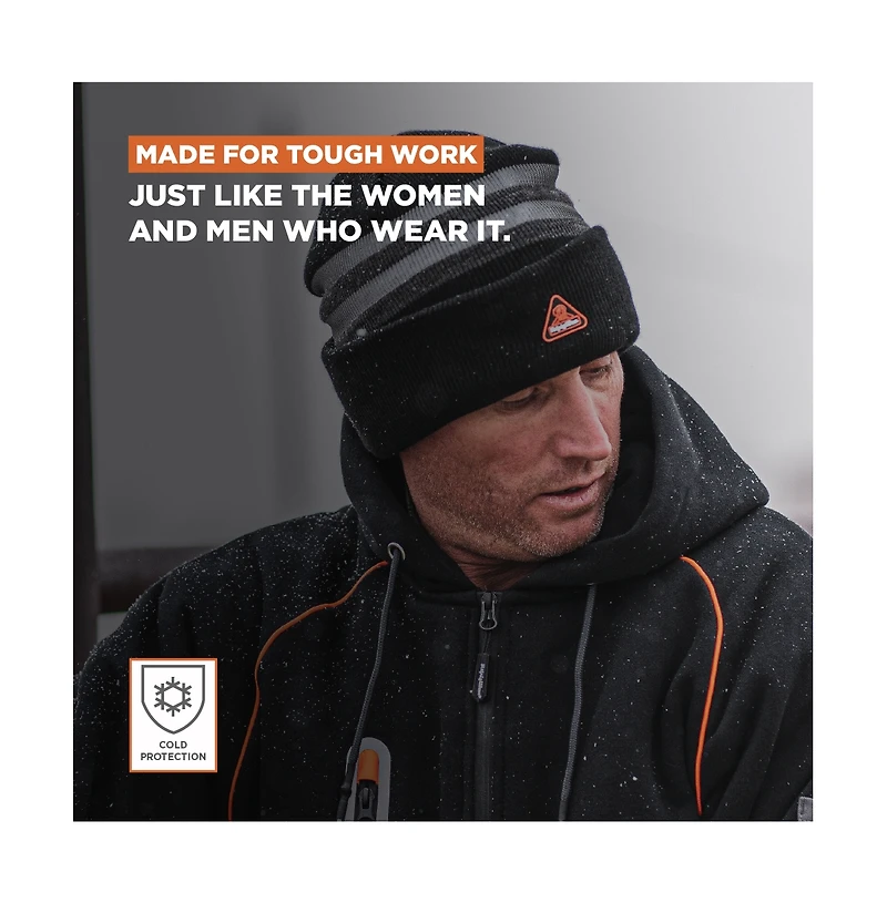 RefrigiWear Men's PolarForce Insulated Reflective Cap - Warm Winter Headwear for Extreme Cold, High Visibility