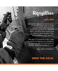 RefrigiWear Men's Insulated Wool Leather Palm Glove - Extreme Cold Protection, Durable Palm, Fleece Lining