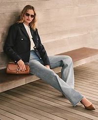 Lauren Ralph Women's Cropped Wool-Blend Twill Jacket