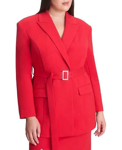 Eloquii Women's Belted Ponte Blazer