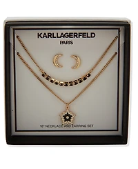 Karl Lagerfeld Paris 2-Pc. Glass Stone Gold-Tone Star Necklace and Earrings Set