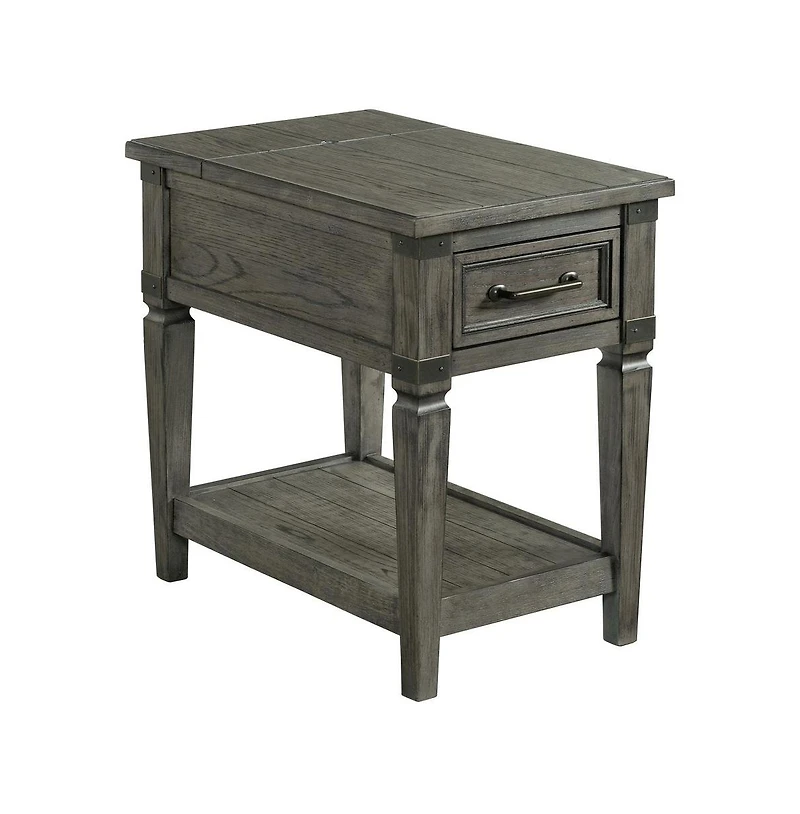 Intercon 17"" Chairside Table in Brushed Pewter