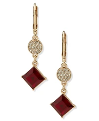 Karl Lagerfeld Paris Glass & Epoxy Stone Gold-Tone Pave Double Drop Earrings