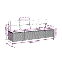 vidaXL Garden Sofa Grey Poly Rattan 4-seater Adjustable Feet