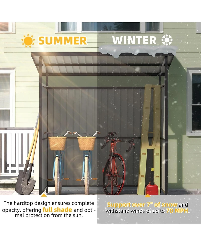 Aecojoy 6' x 6' Gazebo Outdoor Pergola for Patio, Small Lean to Hardtop Grill Gazebo