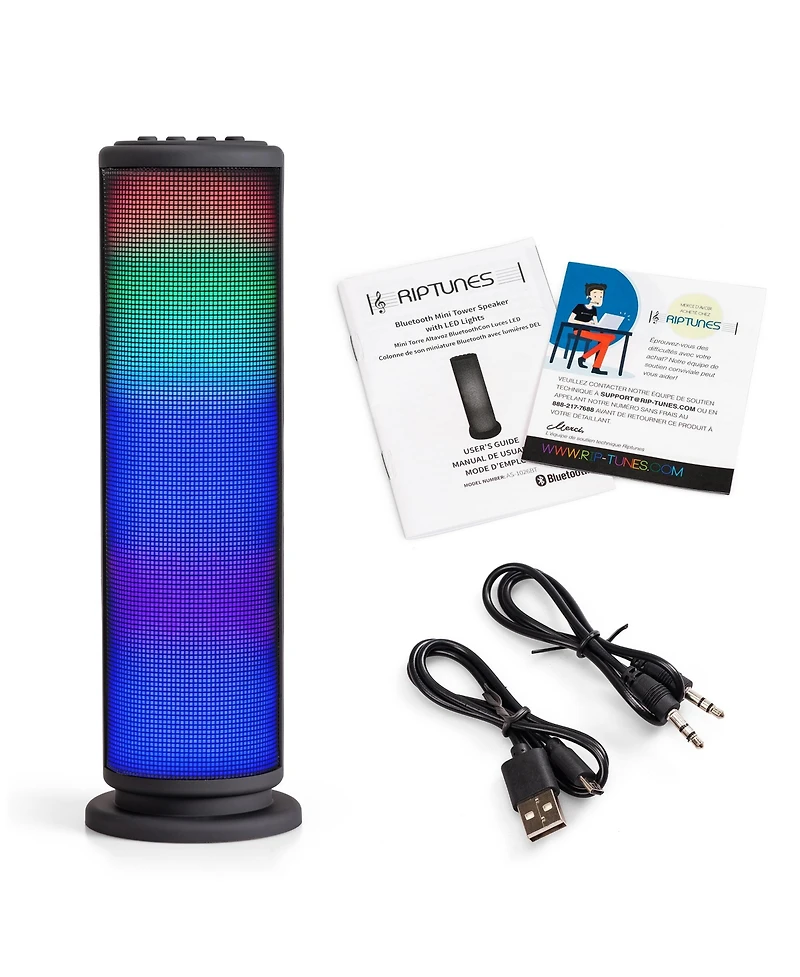 Riptunes Bluetooth Mini Tower Speaker with Led Lights