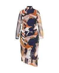 City Chic Women's Zia Print Ruched Dress