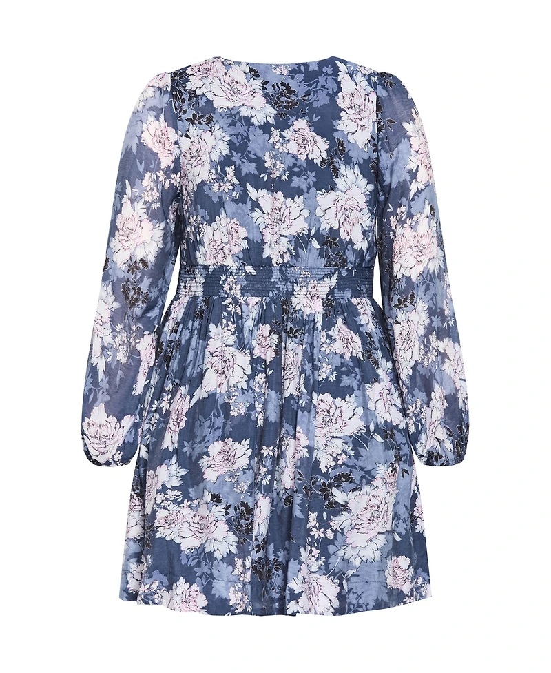 City Chic Women's Silver Blossom Mini Dress
