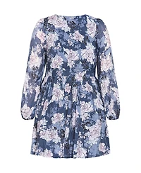 City Chic Women's Silver Blossom Mini Dress