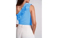Caldwell Collection Women's Robin One Shoulder Bodysuit with Ruffle