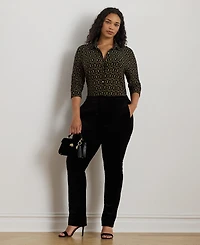 Lauren Ralph Plus Slim Fit Chain-Print Jersey Shirt
