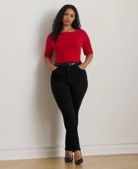 Lauren Ralph Plus Boat Neck T-Shirt
