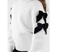Rare Editions Girls 4T-6X 2-Piece Textured Sweater and Flare Pants Set