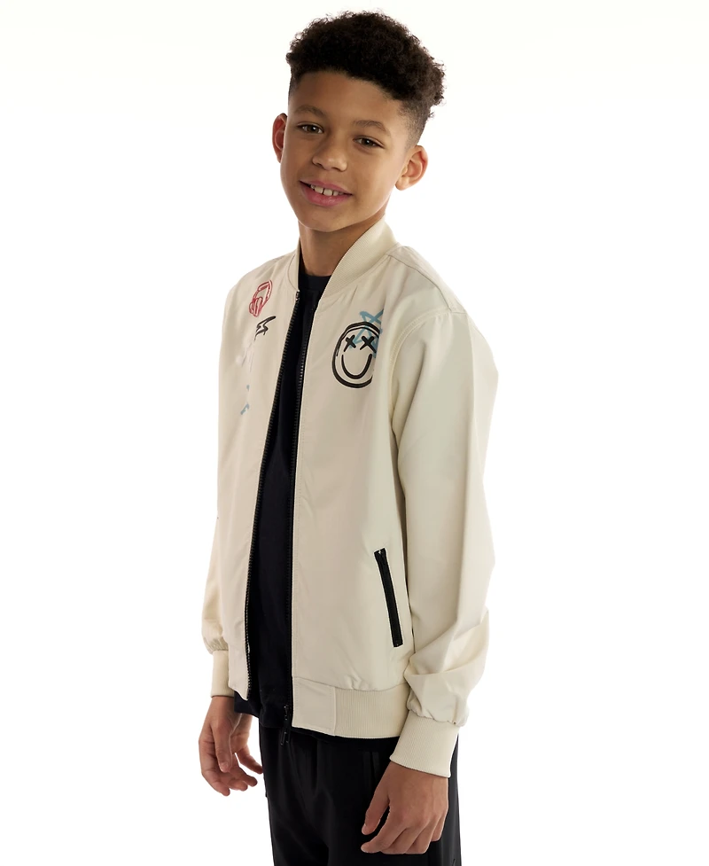 Sovereign Code Boys 5-20 Pierce Graphic Varsity Bomber Jacket