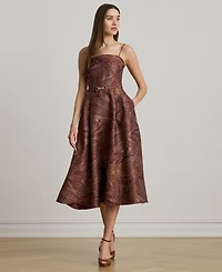 Lauren Ralph Women's Paisley Belted Cocktail Dress