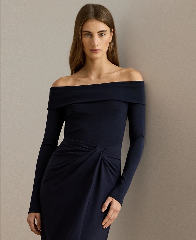Lauren Ralph Women's Rib-Knit Off-the-Shoulder Gown