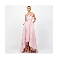 Bariano Women's Addyson Strapless Hi Lo Gown