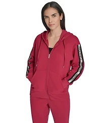 Calvin Klein Women's Fleece Logo Tape Hoodie Jacket