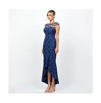 Bariano Women's Phoebe Cap Sleeve Hi Lo Dress