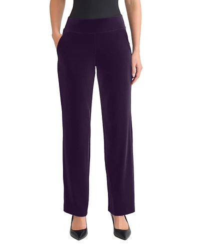 Jones New York Women's High Rise Straight Leg Velvet Pants