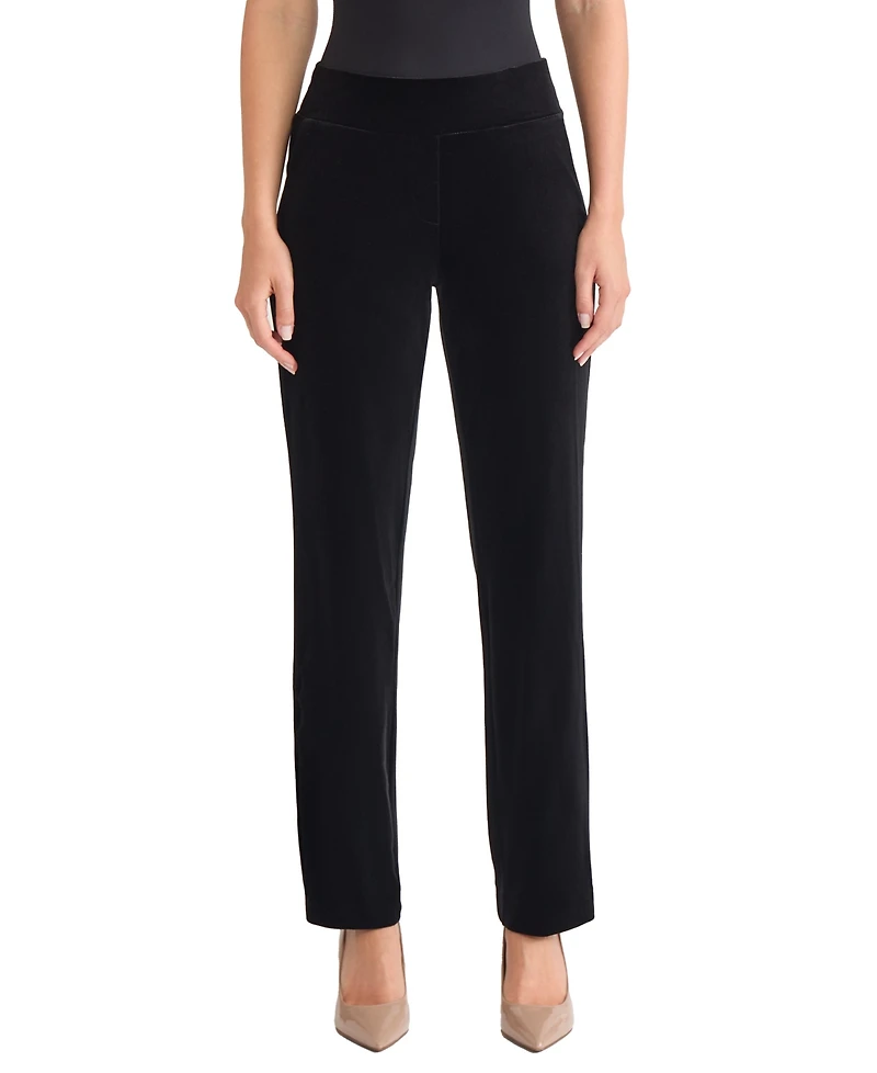 Jones New York Women's High Rise Straight Leg Velvet Pants
