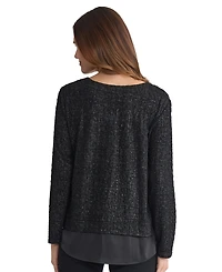 Jones New York Women's Textured Contrast-Hem Top