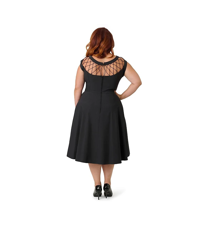 Unique Vintage Plus Diamond Cutout Swing Dress