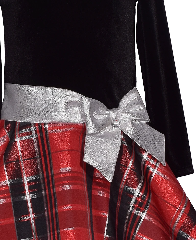 Bonnie Jean Girls 7-16 Long Sleeve Plaid Hipster Dress